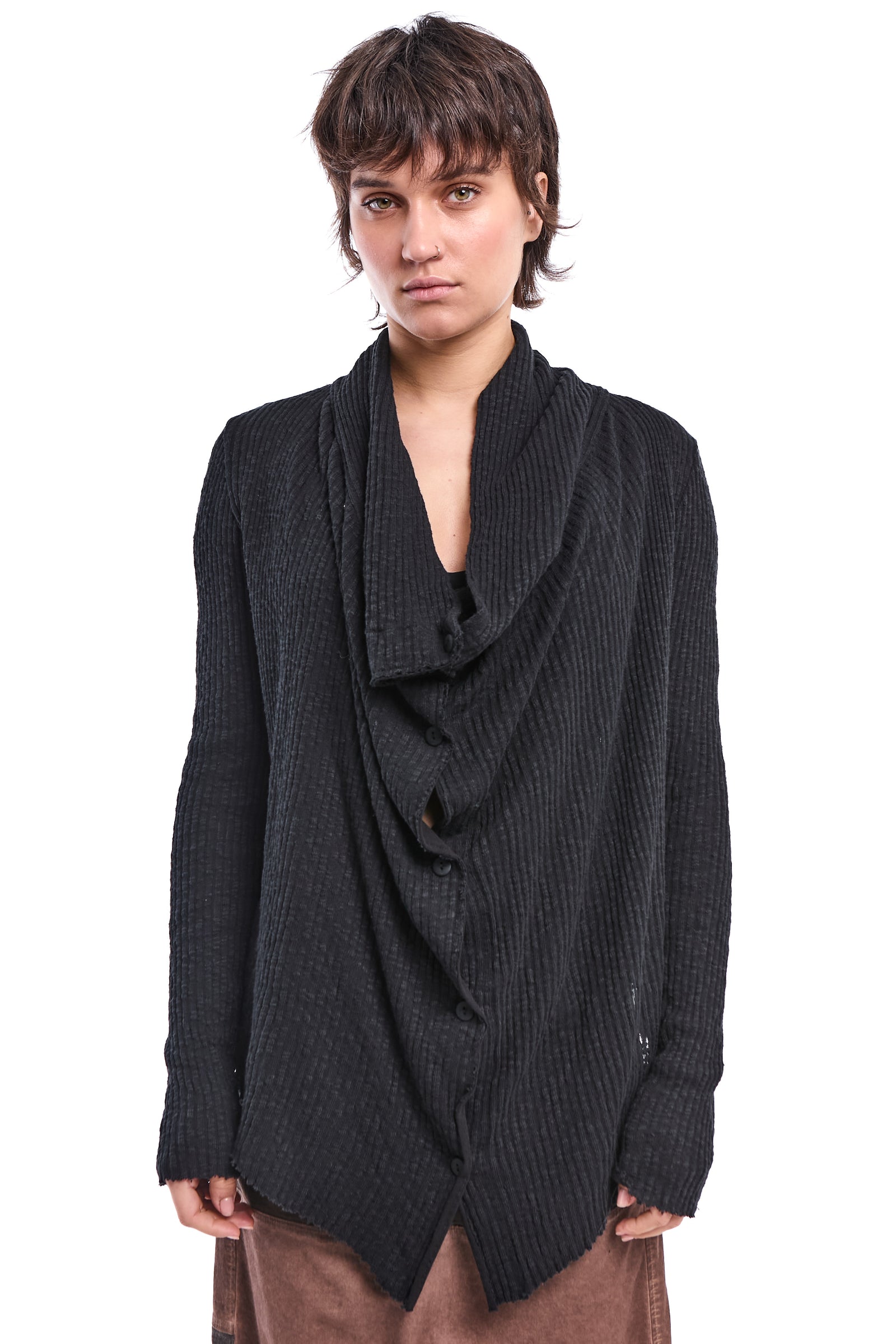 RAW-EDGE SLOUCHY CARDIGAN