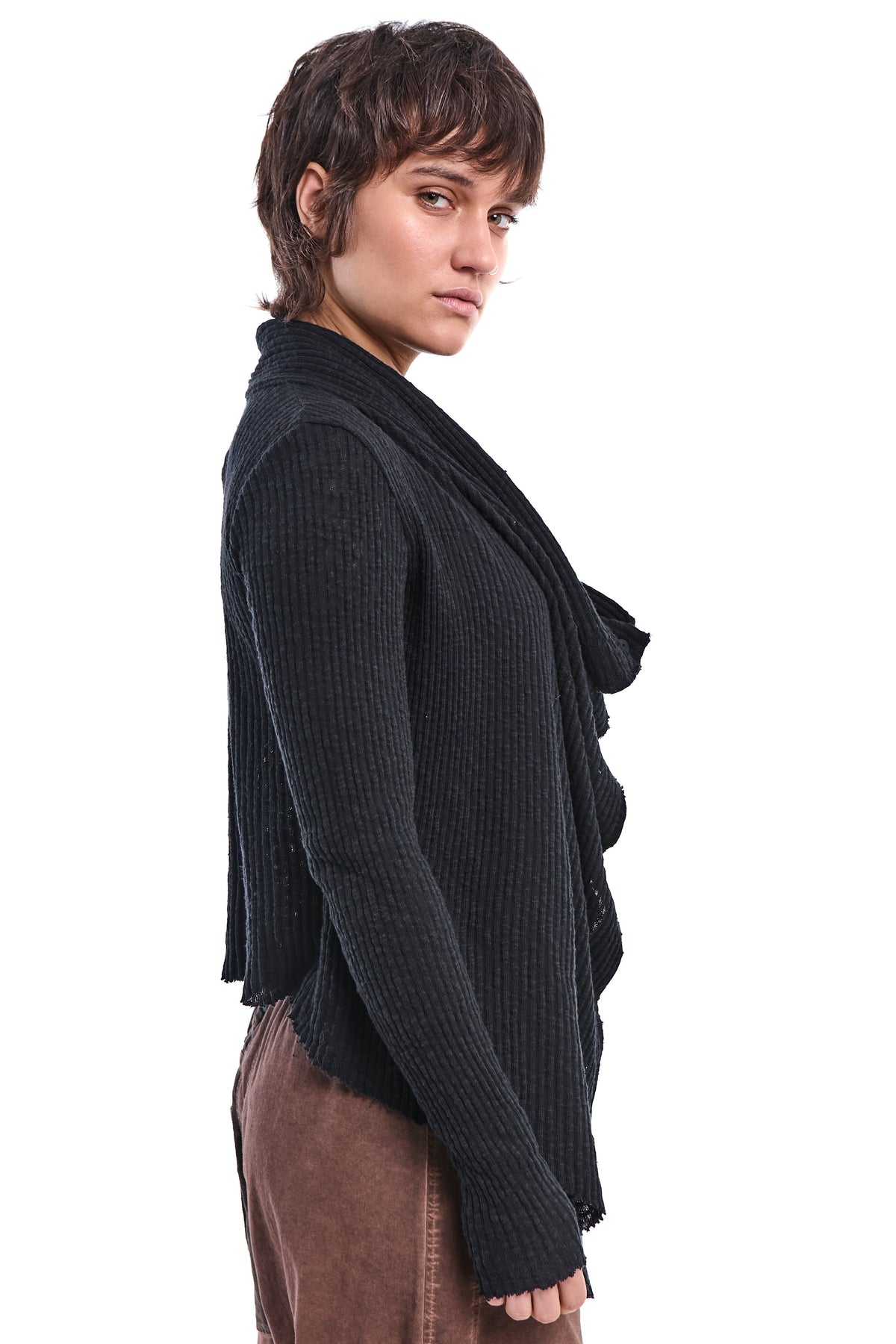 RAW-EDGE SLOUCHY CARDIGAN
