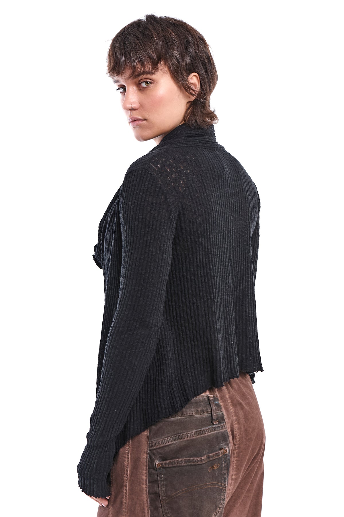 RAW-EDGE SLOUCHY CARDIGAN