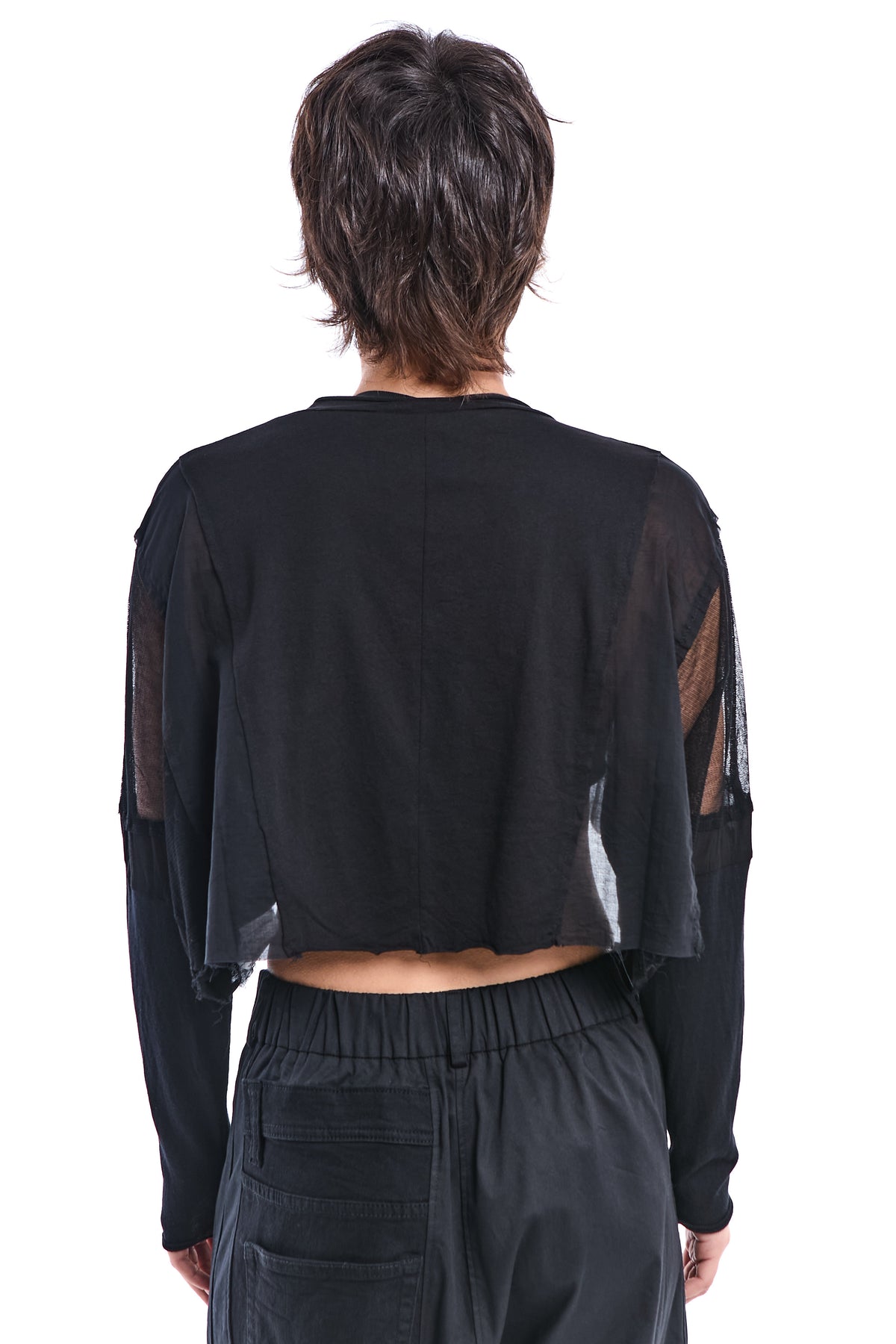 PATCHWORK CROP TUNIC WITH SHEER DETAILS