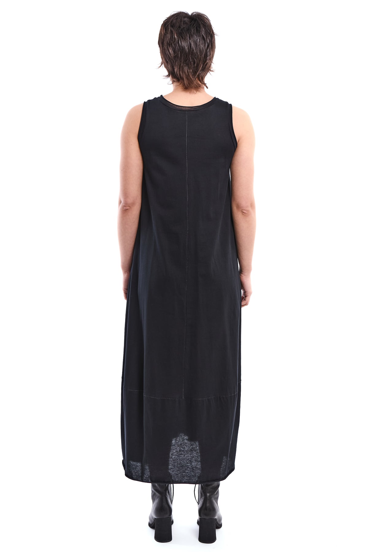 BALLOON-HEM ORGANIC COTTON MAXI DRESS