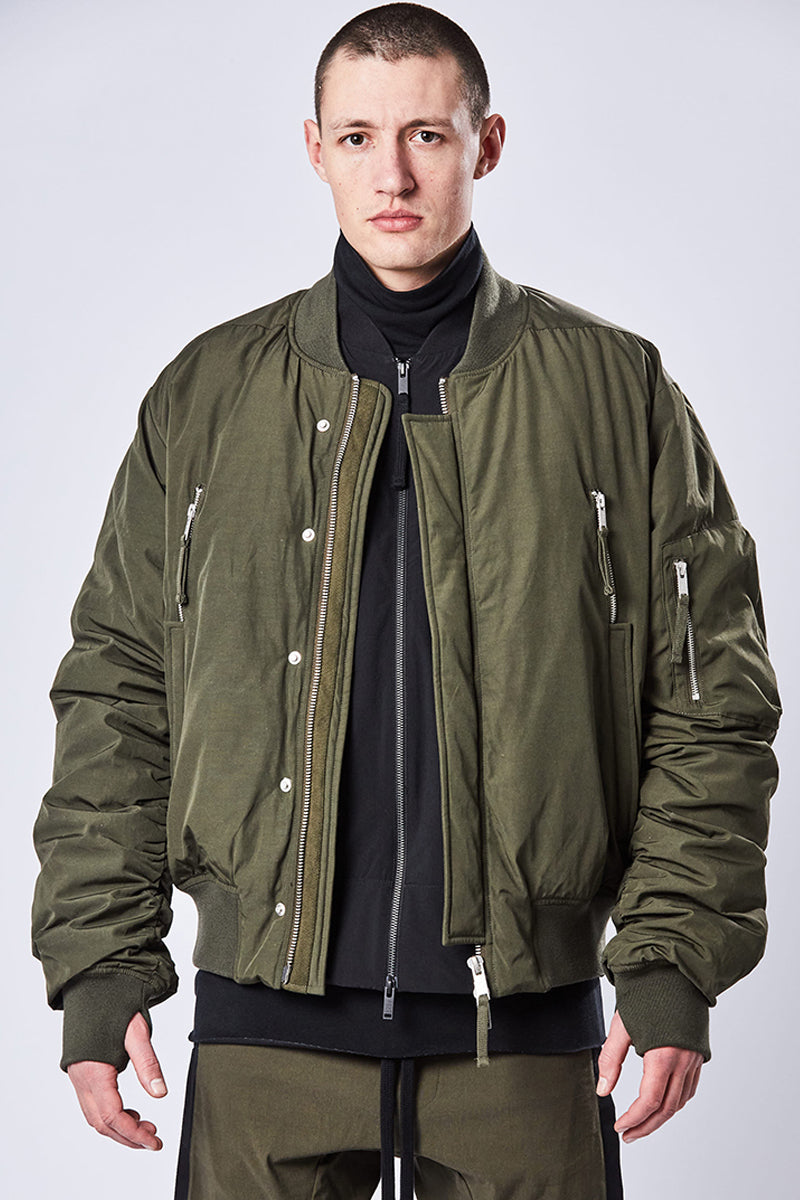 GREEN PADDED BOMBER JACKET