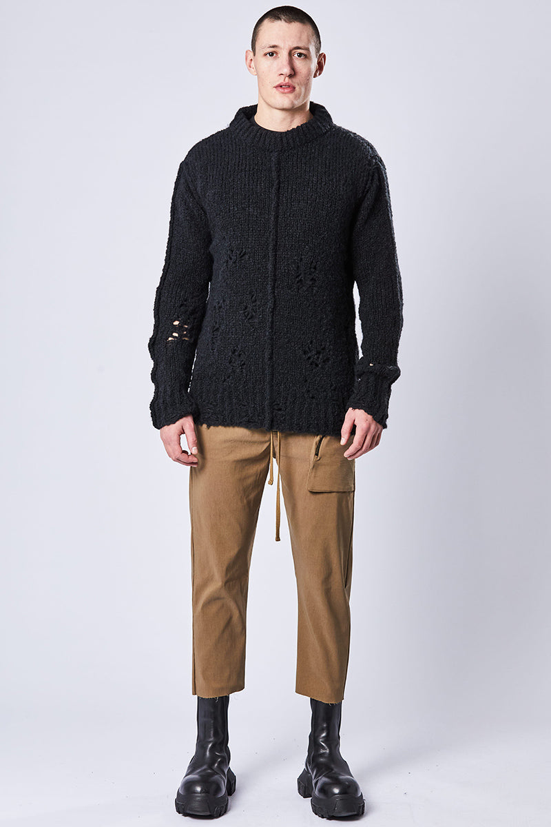 DESTROYED EFFECT ALPACA SWEATER