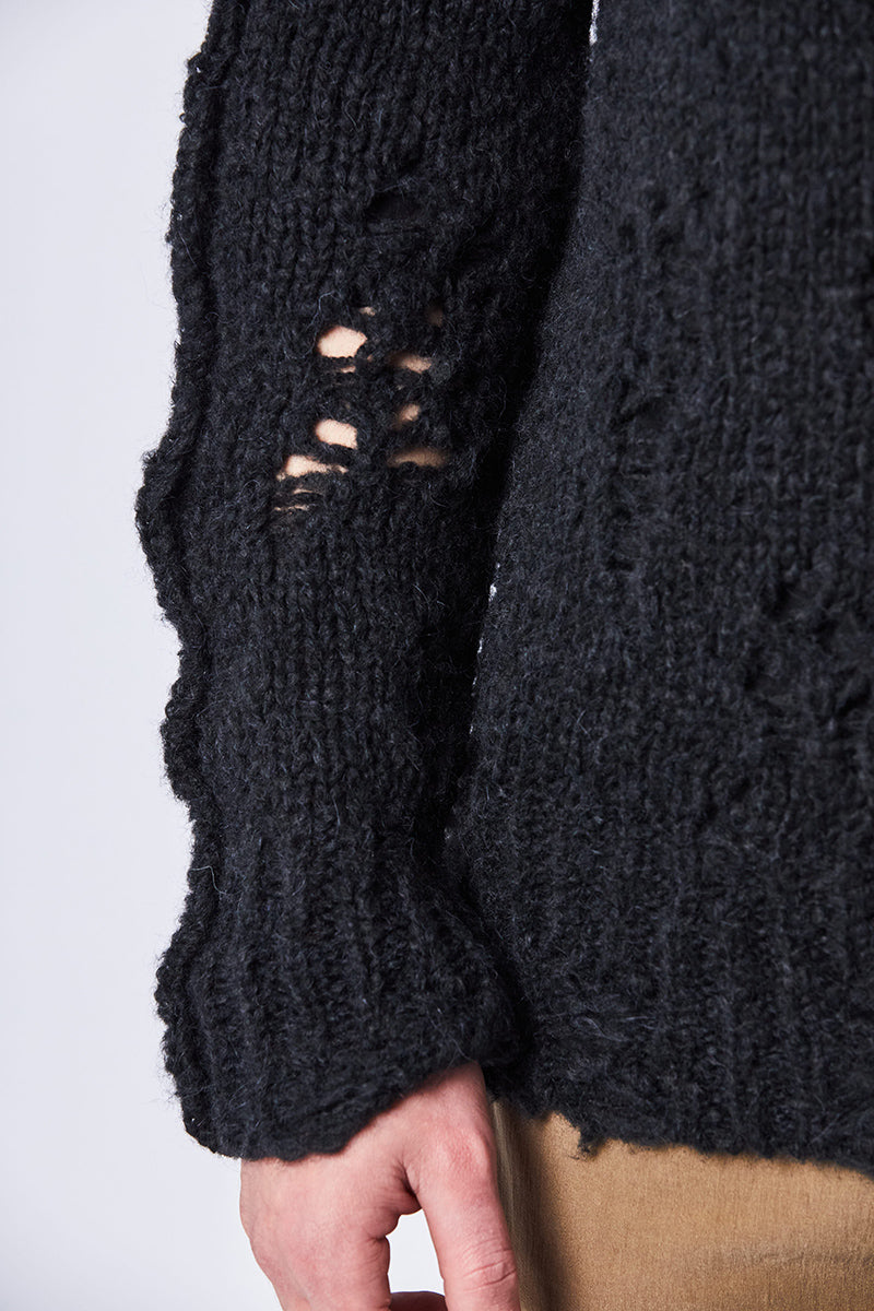 DESTROYED EFFECT ALPACA SWEATER