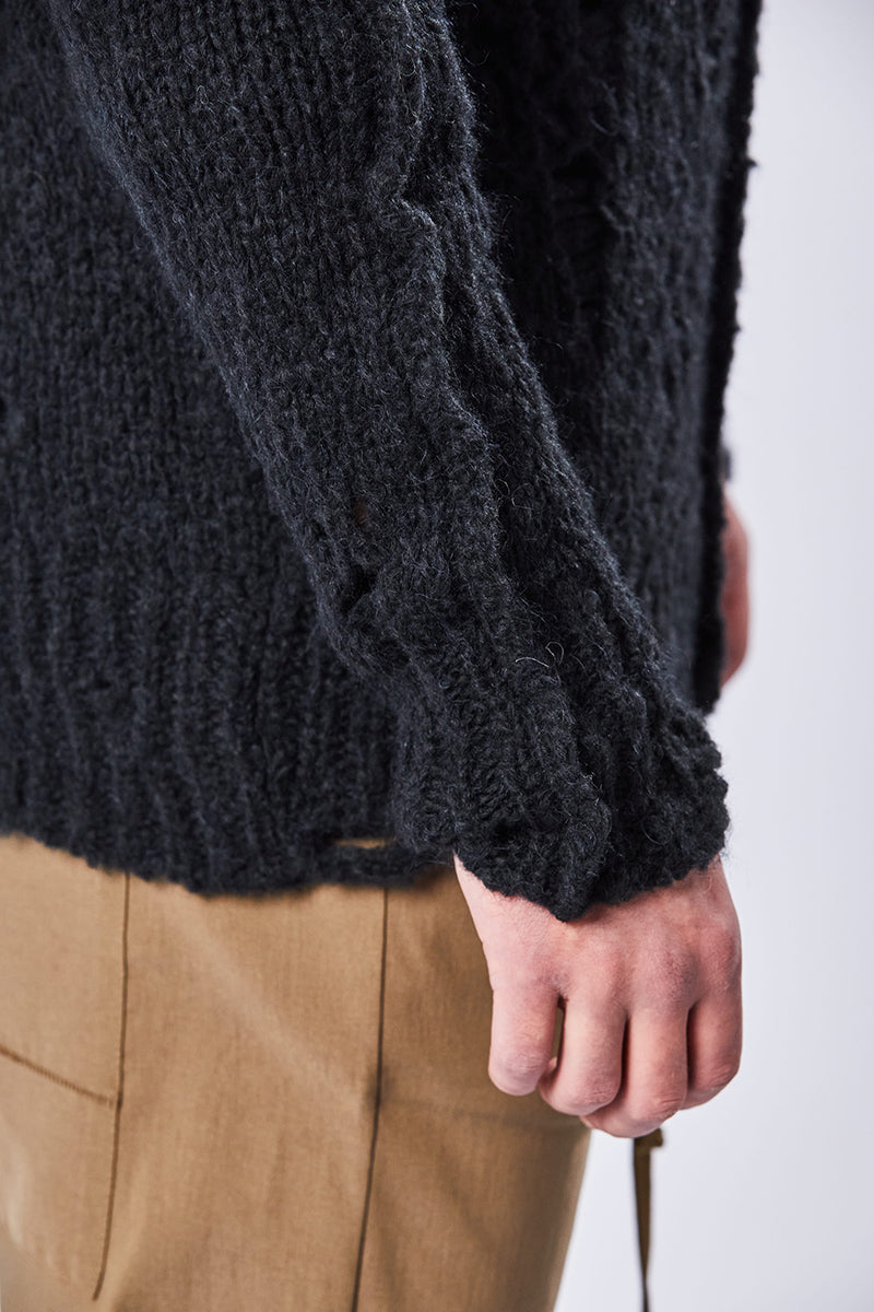 DESTROYED EFFECT ALPACA SWEATER