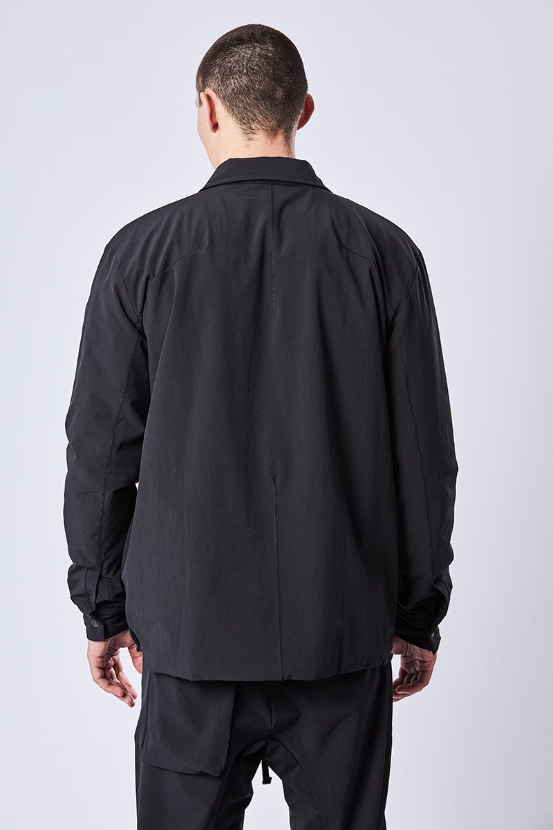 BLACK PADDED OVER-SHIRT JACKET