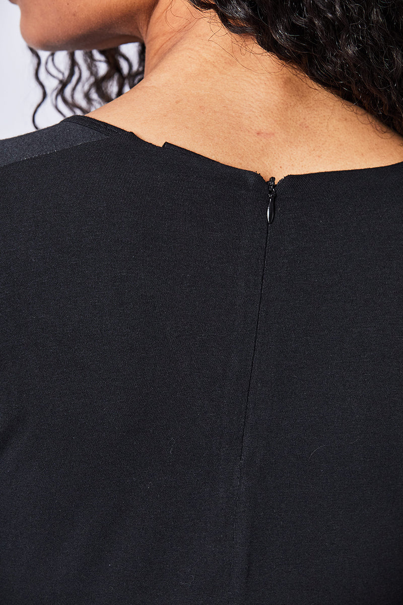 BLACK V NECK SOFT JUMPSUIT