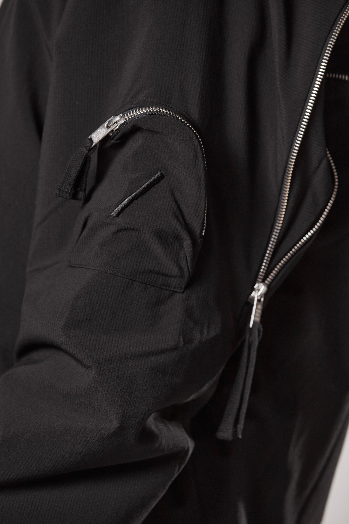 BLACK PADDED BOMBER JACKET