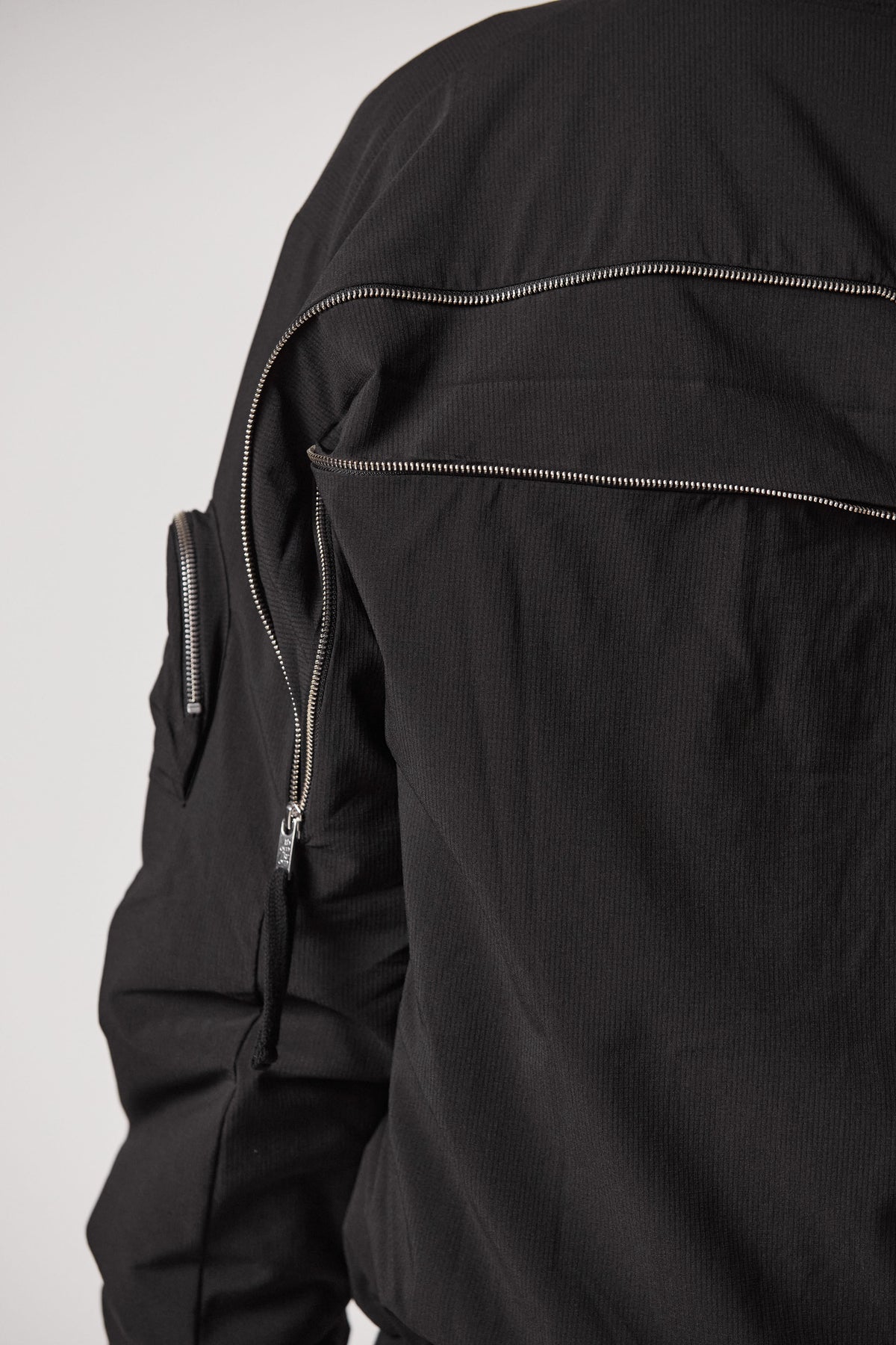 BLACK PADDED BOMBER JACKET