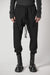 BLACK WOVEN CARGO TROUSERS