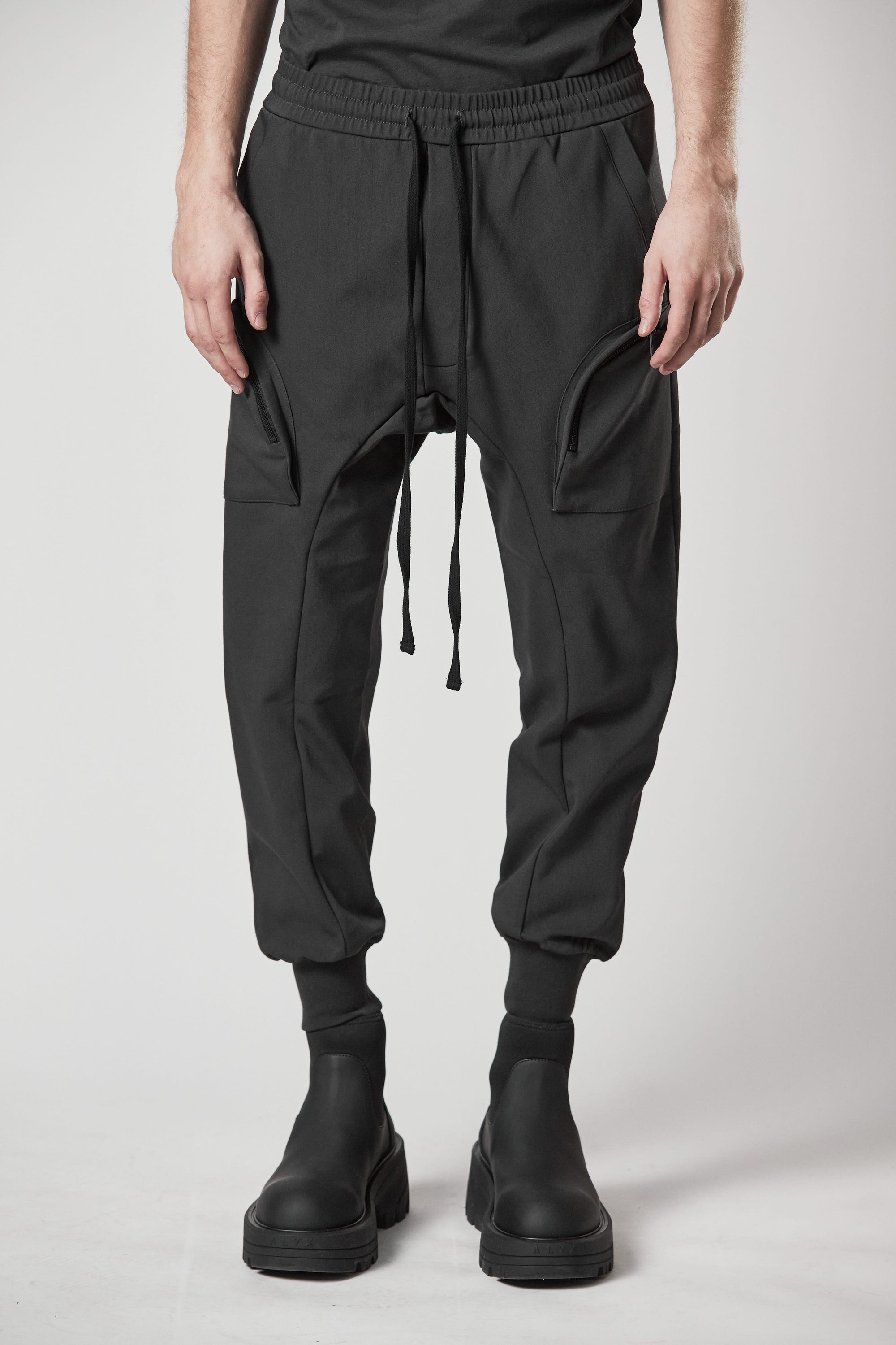 IRON GREY WOVEN CARGO TROUSERS