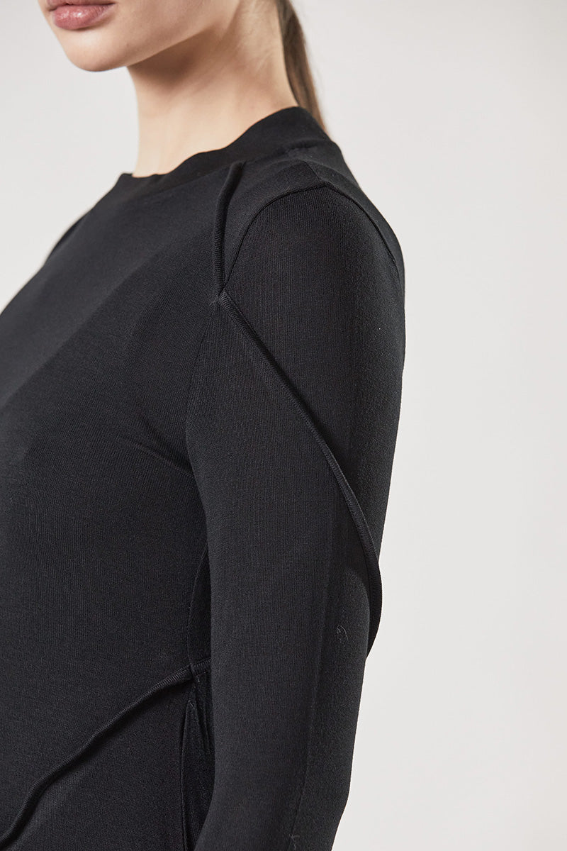 BLACK DOUBLE FITTED DRESS