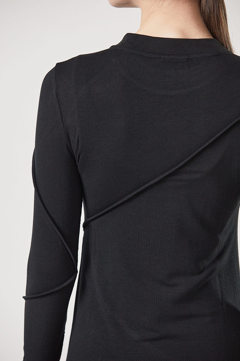 BLACK DOUBLE FITTED DRESS