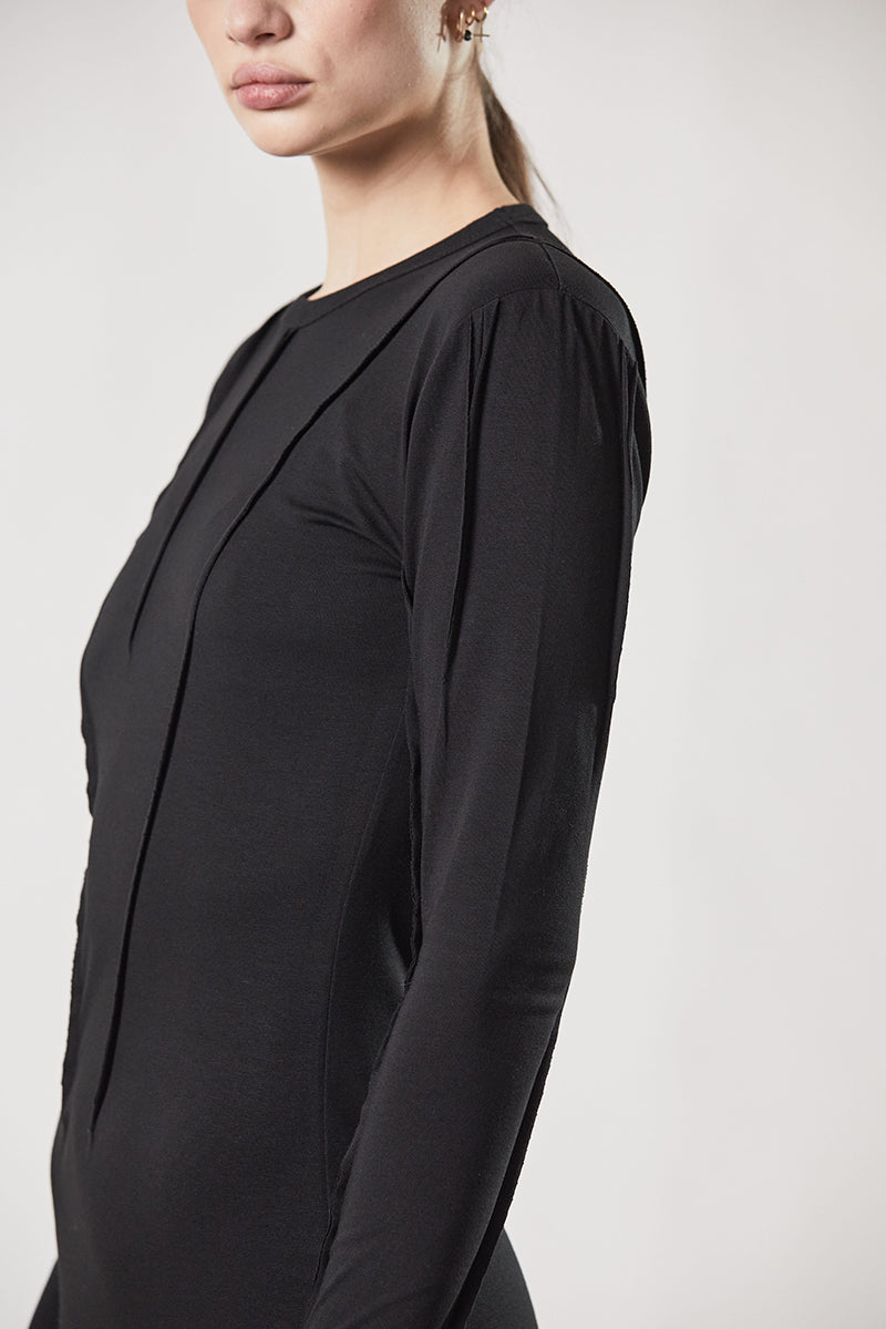 ROUND NECK SEAMS DRESS