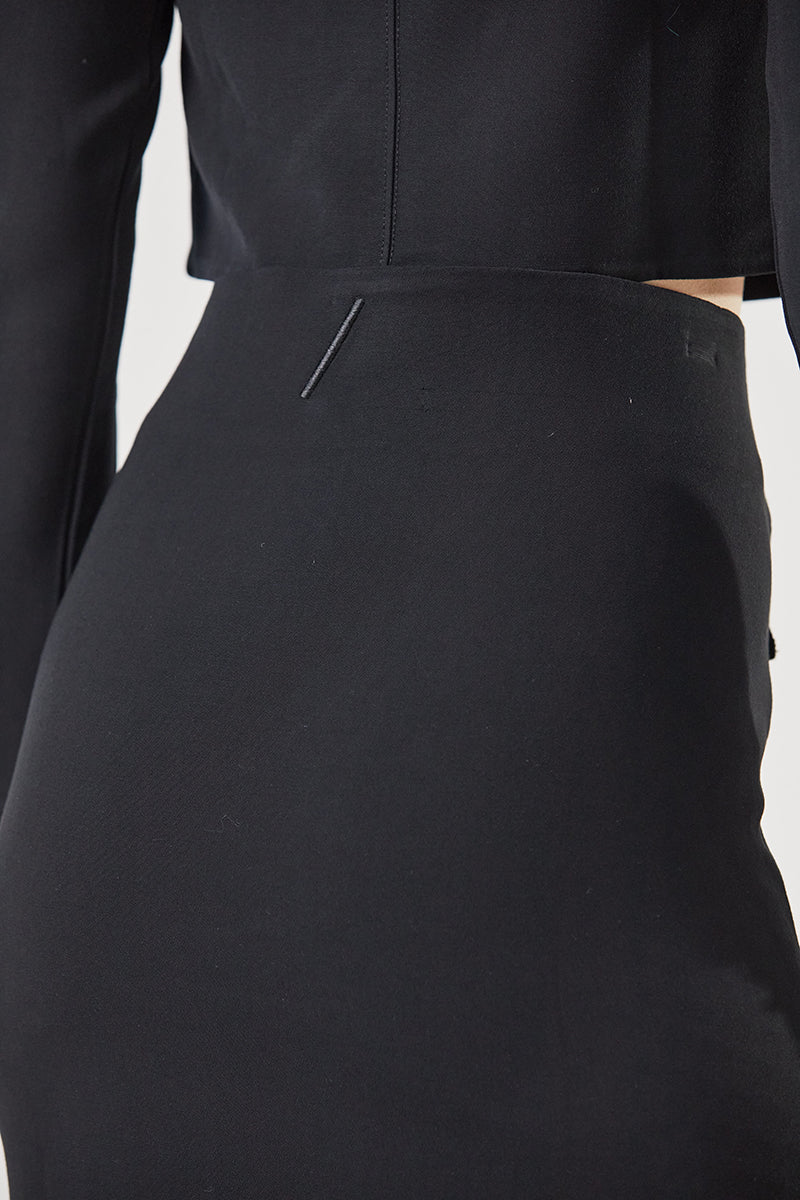 Thom Krom | Shop Online | AW24 | Black Zipped Skirt
