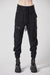 BLACK WOVEN CARGO TROUSERS