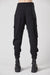 BLACK WOVEN CARGO TROUSERS