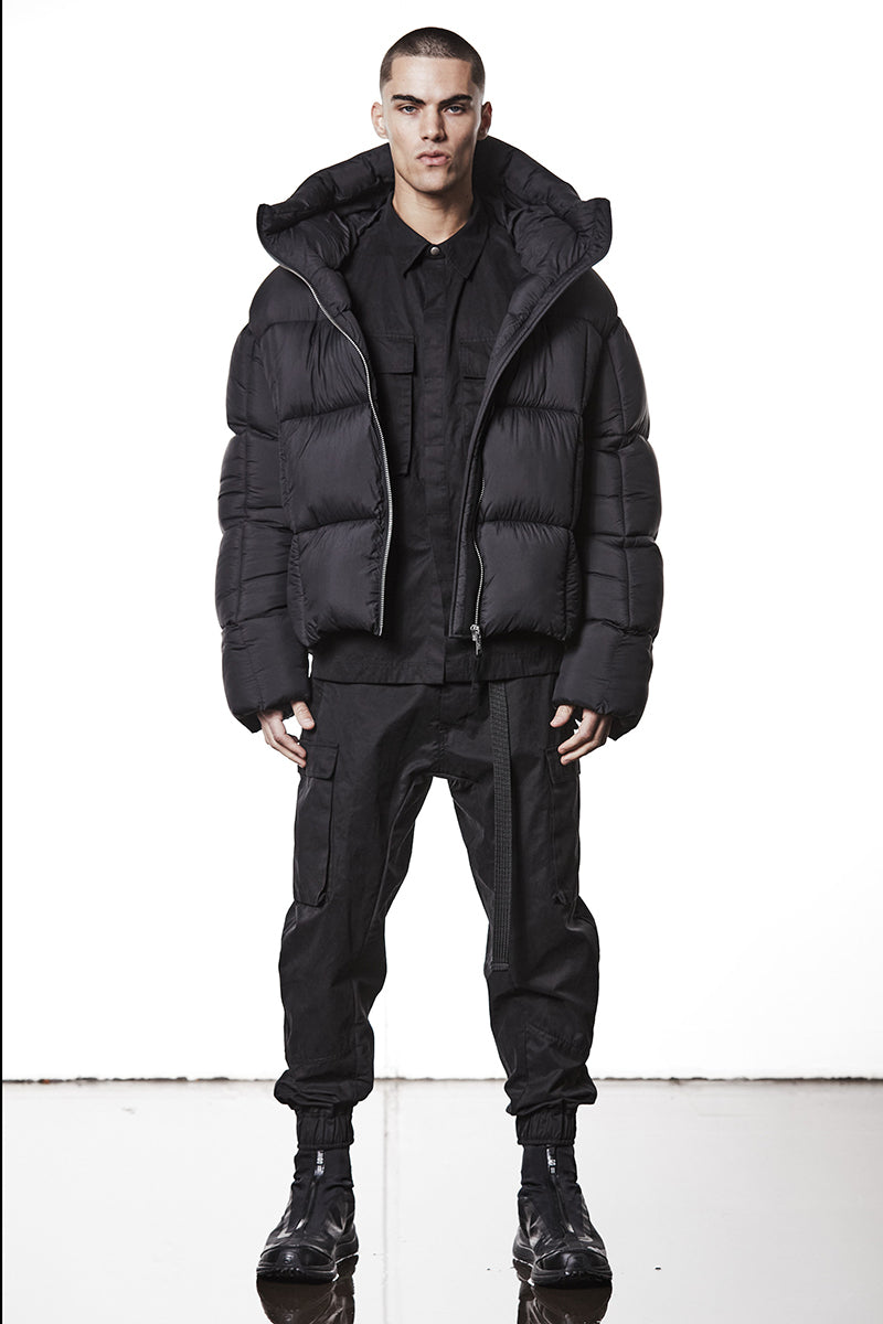 BLACK OVER PUFFER JACKET