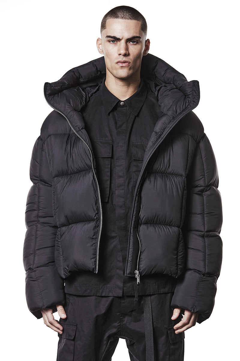 BLACK OVER PUFFER JACKET