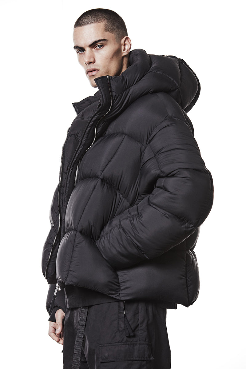 BLACK OVER PUFFER JACKET
