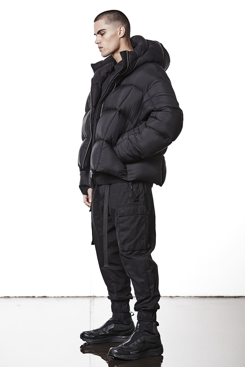 BLACK OVER PUFFER JACKET