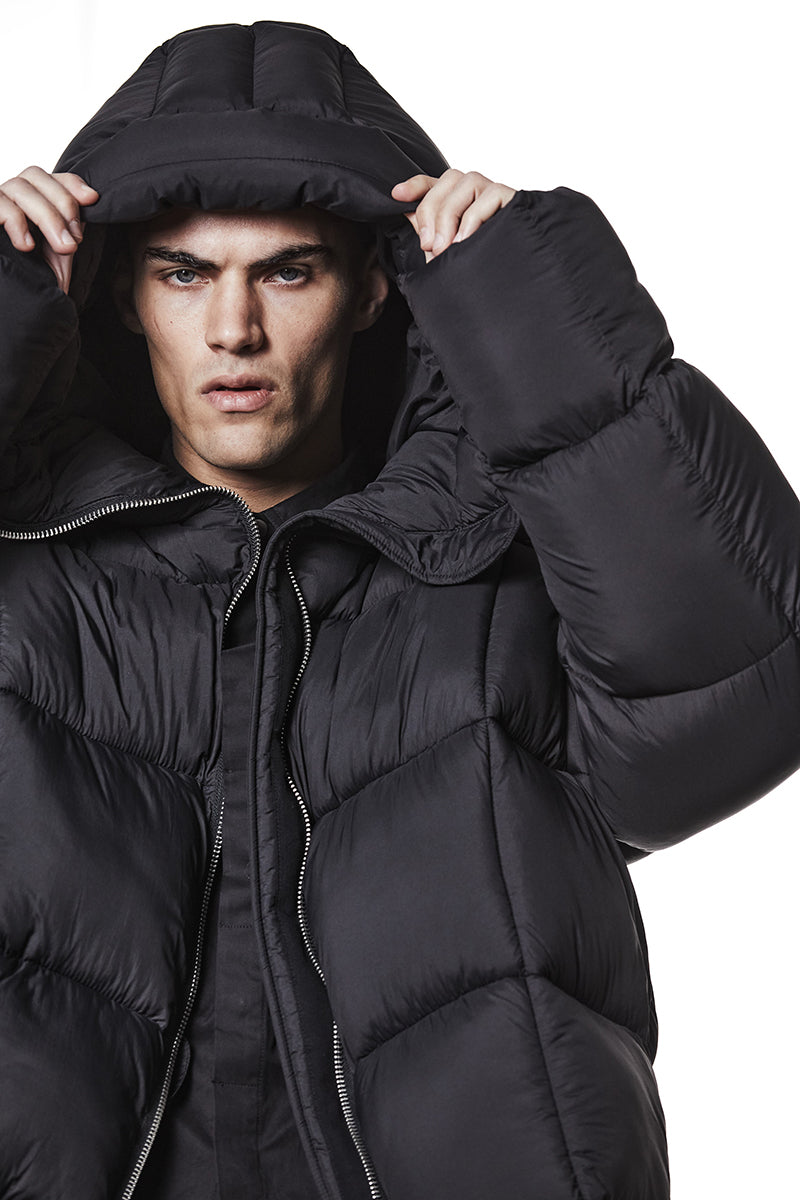 BLACK OVER PUFFER JACKET