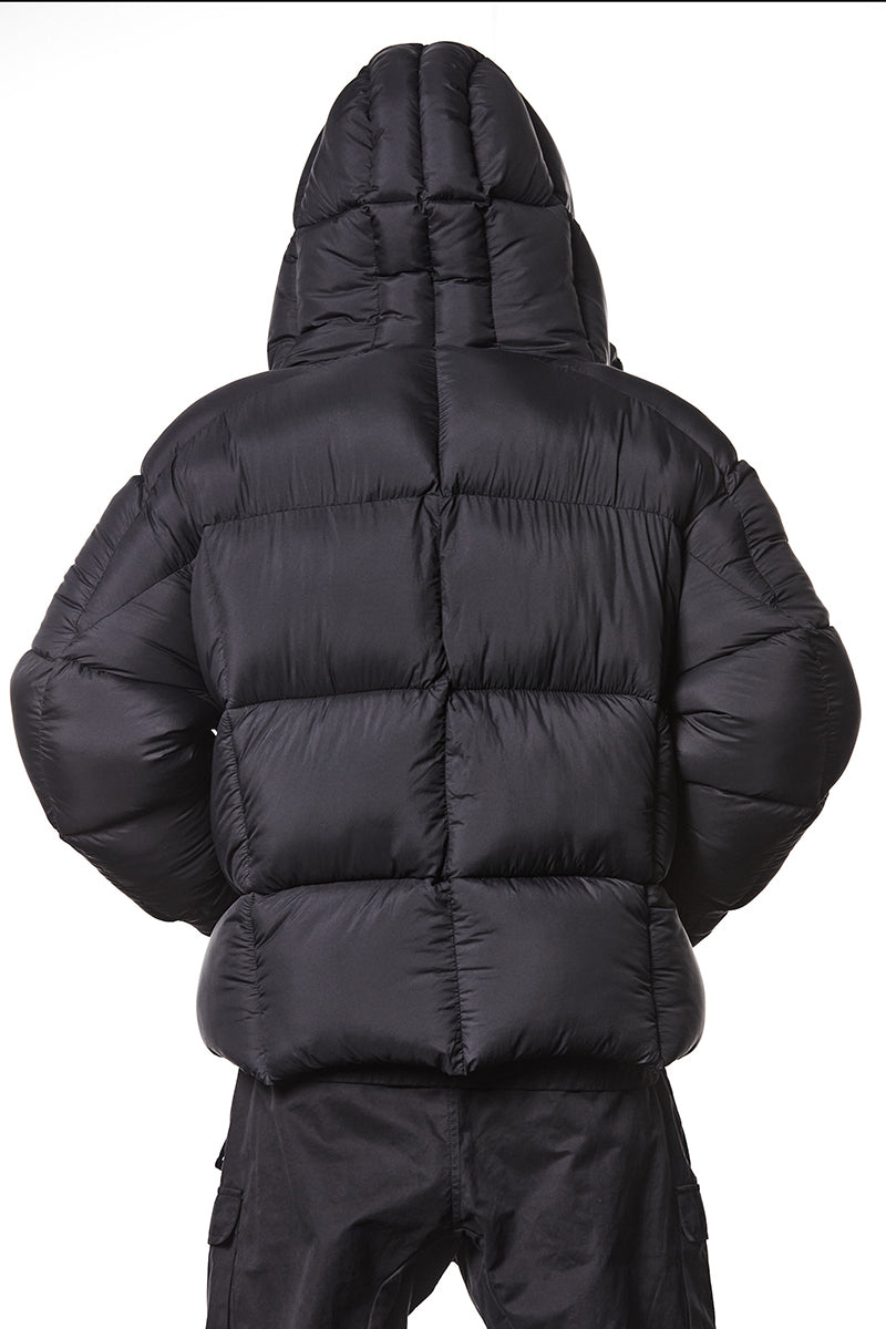 BLACK OVER PUFFER JACKET