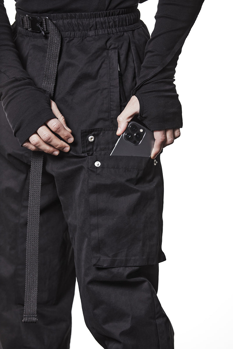 PEACHED COTTON CARGO TROUSERS