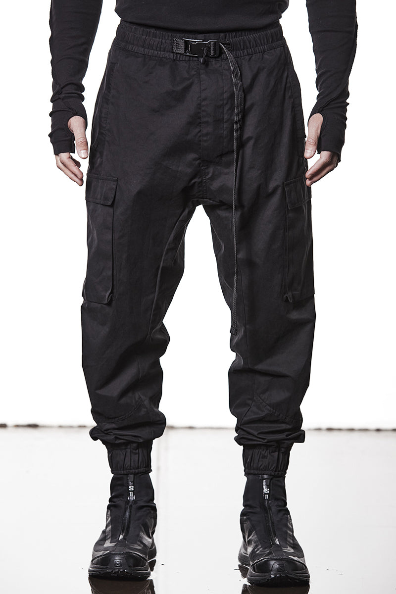 PEACHED COTTON CARGO TROUSERS