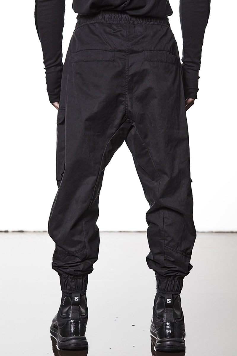 PEACHED COTTON CARGO TROUSERS
