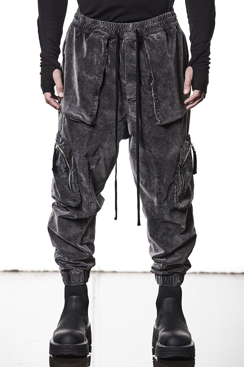 VELVET CARGO TROUSERS