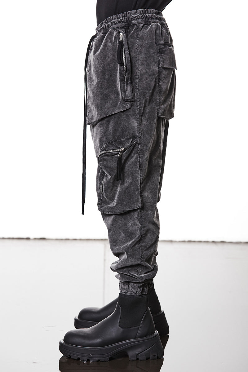 VELVET CARGO TROUSERS