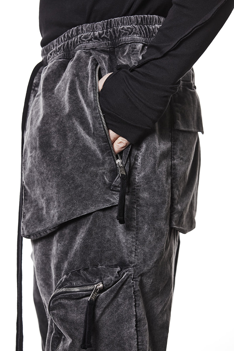 VELVET CARGO TROUSERS