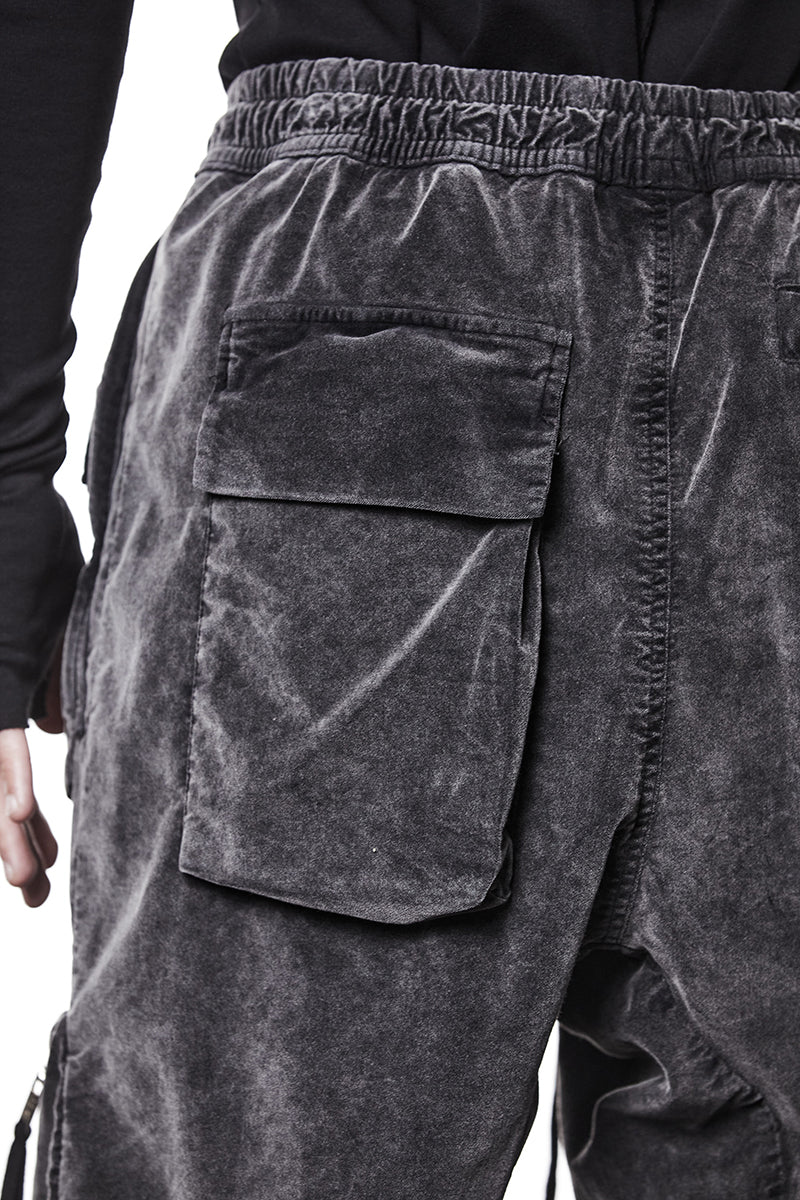 VELVET CARGO TROUSERS