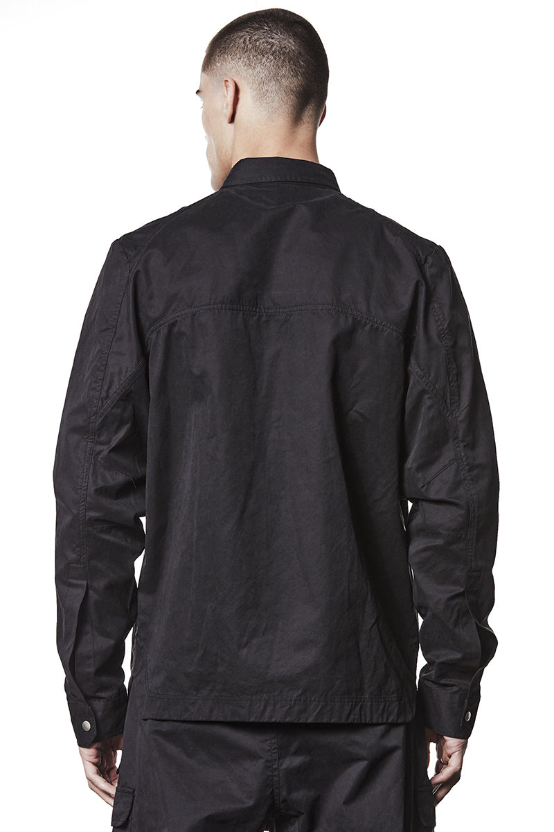 BLACK PEACHED COTTON SHIRT
