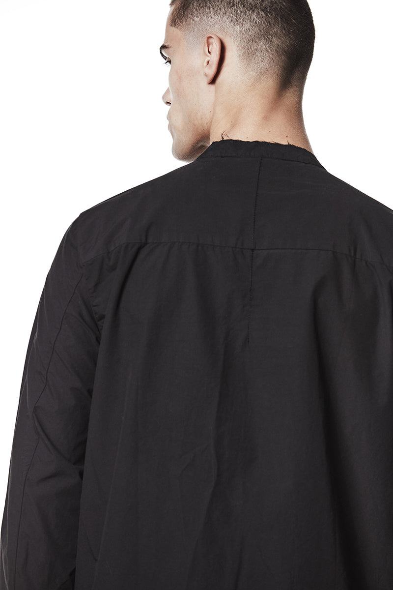 BLACK HIDDEN BUTTON SHIRT