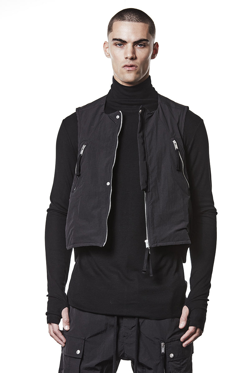 BLACK PADDED VEST