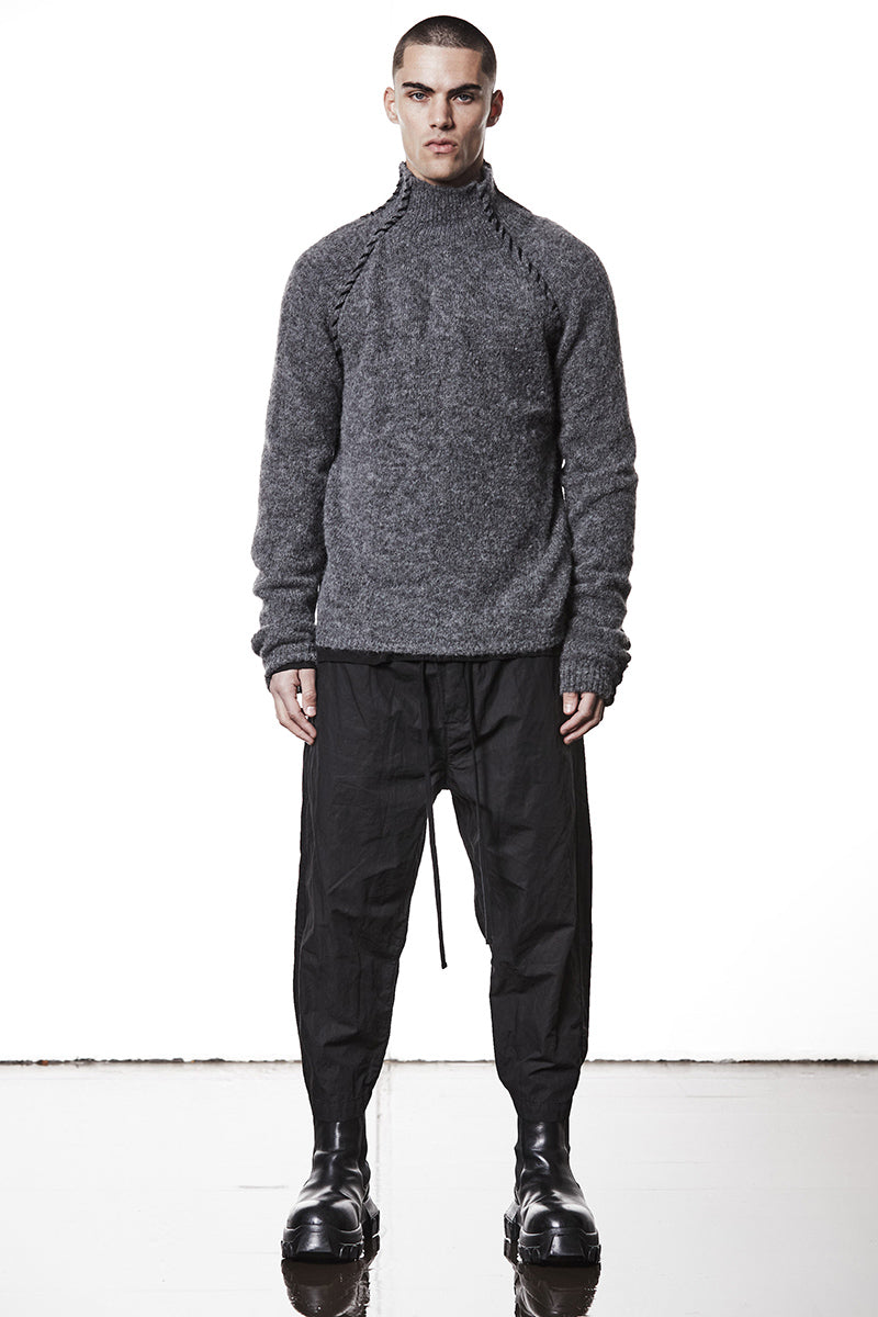 DARK GREY ALPACA HIGH NECK JERSEY