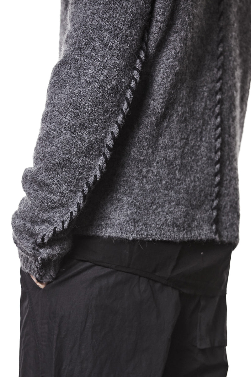 DARK GREY ALPACA HIGH NECK JERSEY