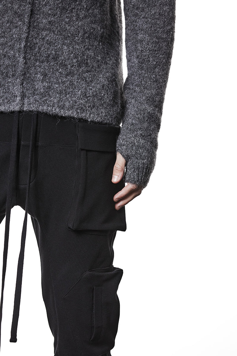 DARK GREY ALPACA HOODED JERSEY