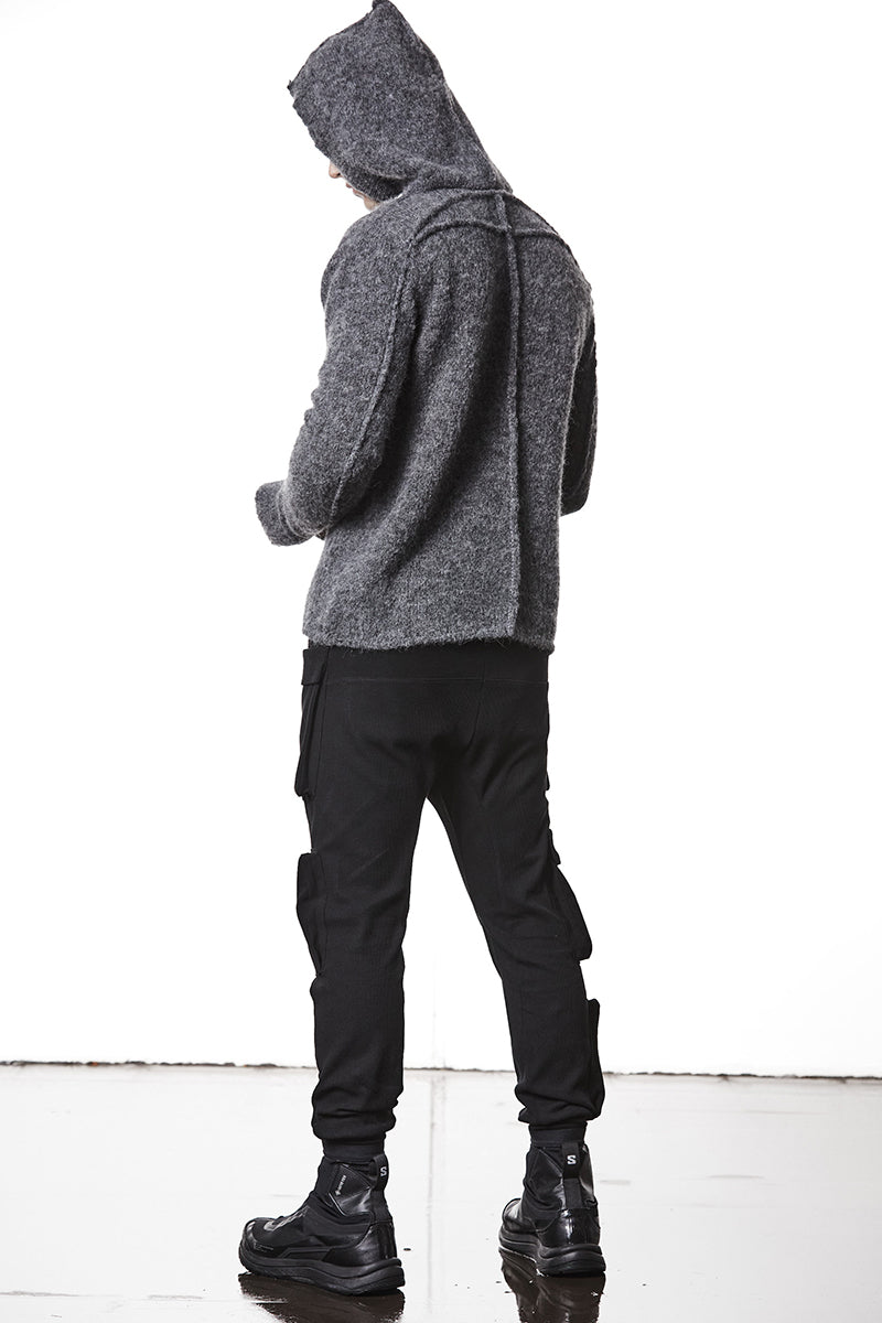 DARK GREY ALPACA HOODED JERSEY