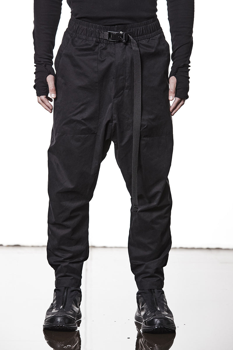 PEACHED COTTON LOW CROTCH TROUSERS