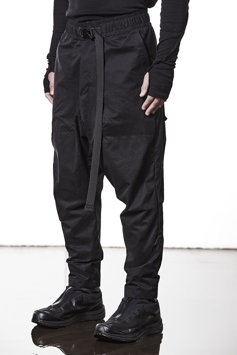 PEACHED COTTON LOW CROTCH TROUSERS