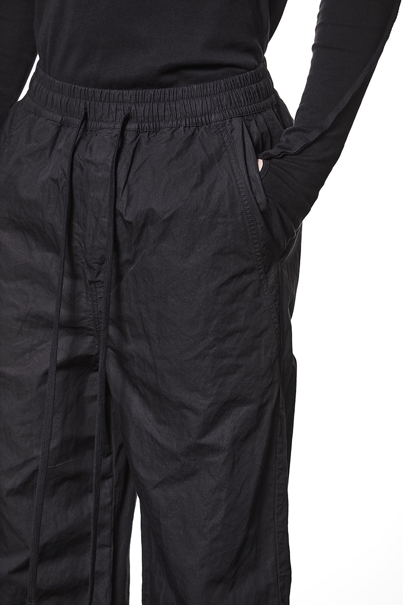 WASHED METALLISED WIDE LEG TROUSERS