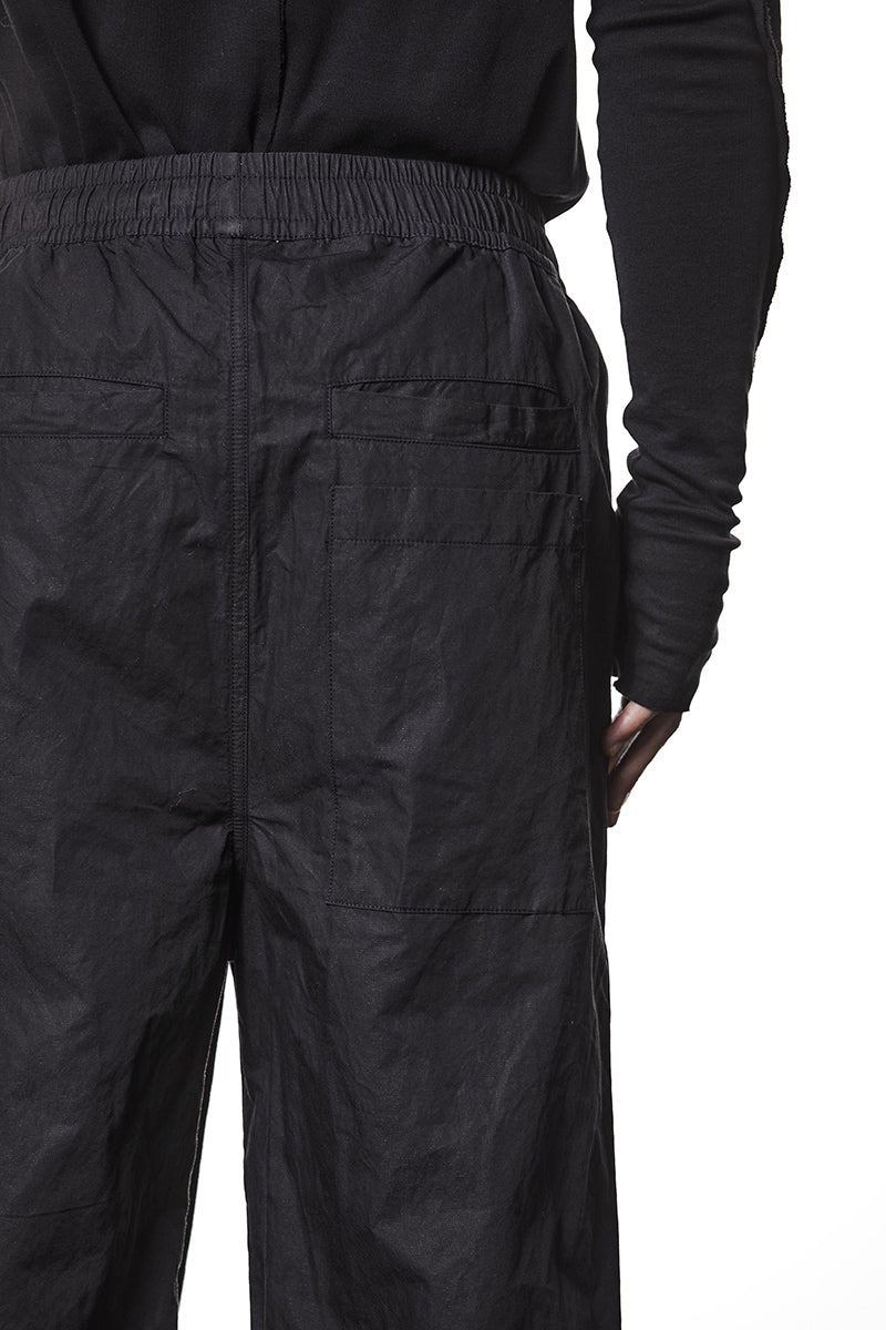 WASHED METALLISED WIDE LEG TROUSERS