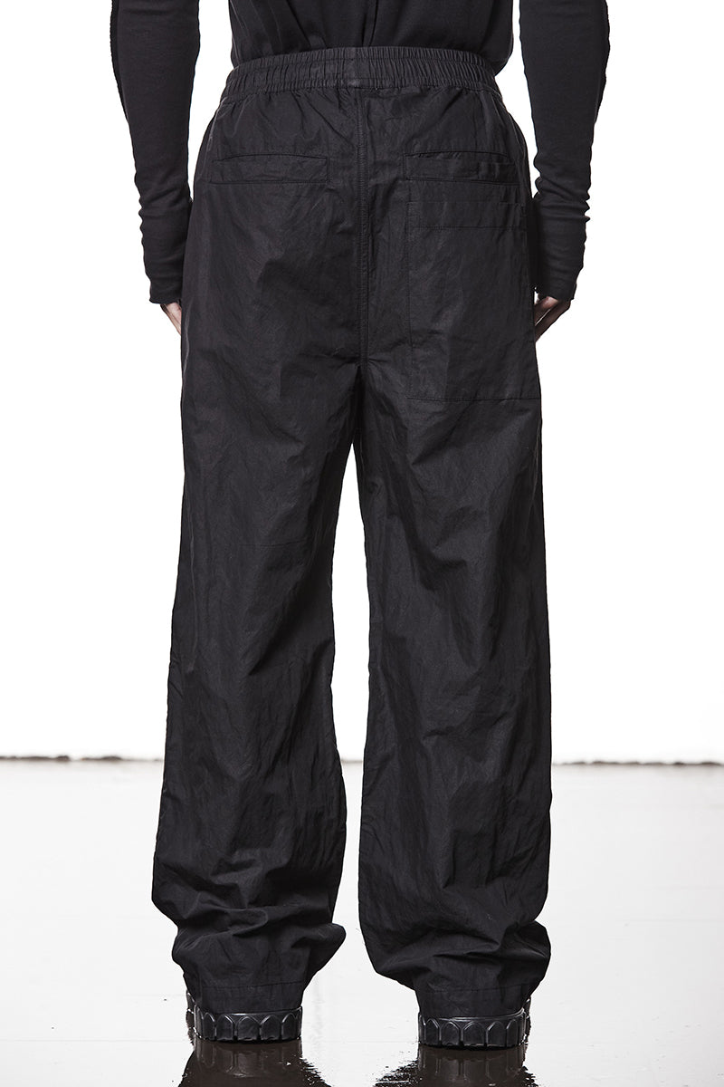 WASHED METALLISED WIDE LEG TROUSERS