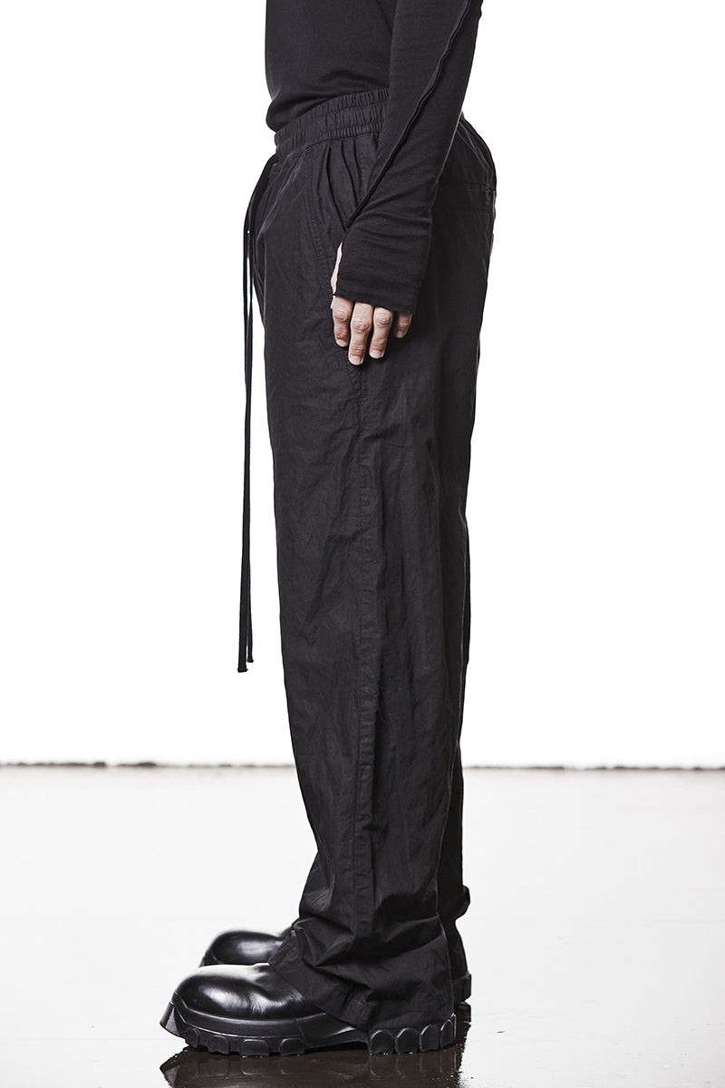 WASHED METALLISED WIDE LEG TROUSERS