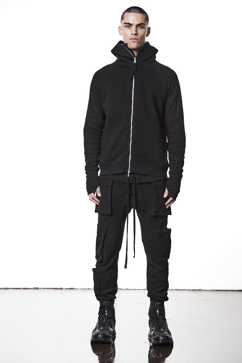 BLACK SWEAT MATMIX CARGO PANTS