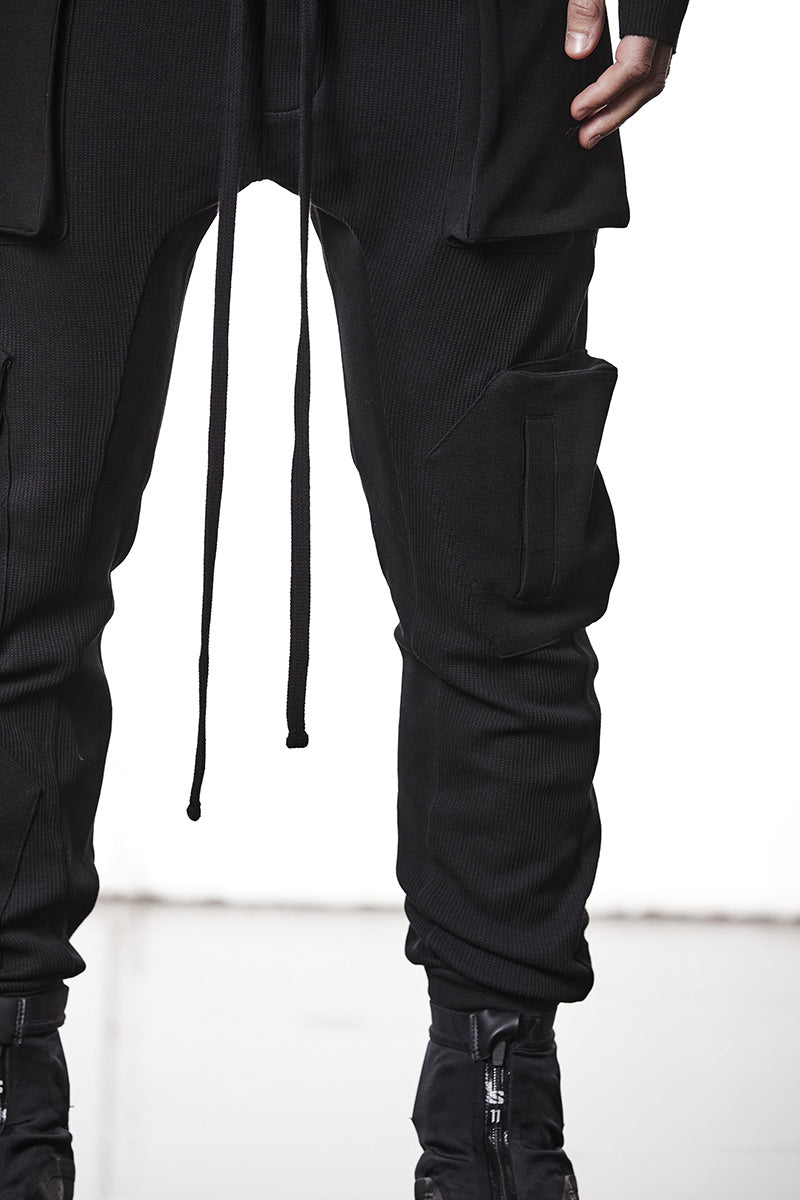 BLACK SWEAT MATMIX CARGO PANTS