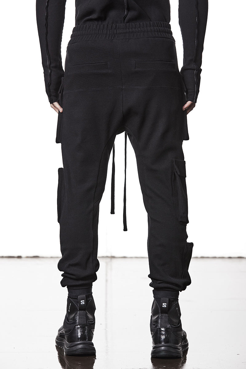 BLACK SWEAT MATMIX CARGO PANTS